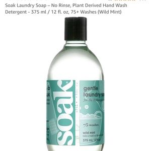 NWT - Soak Laundry Soap – No Rinse, Plant Derived Hand Wash Detergent - 375 ml